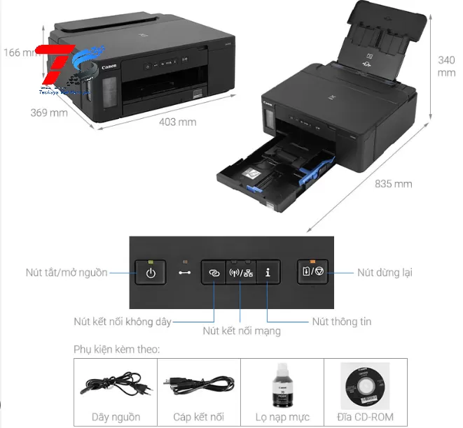 Máy In Phun Trắng Đen Canon PIXMA GM2070